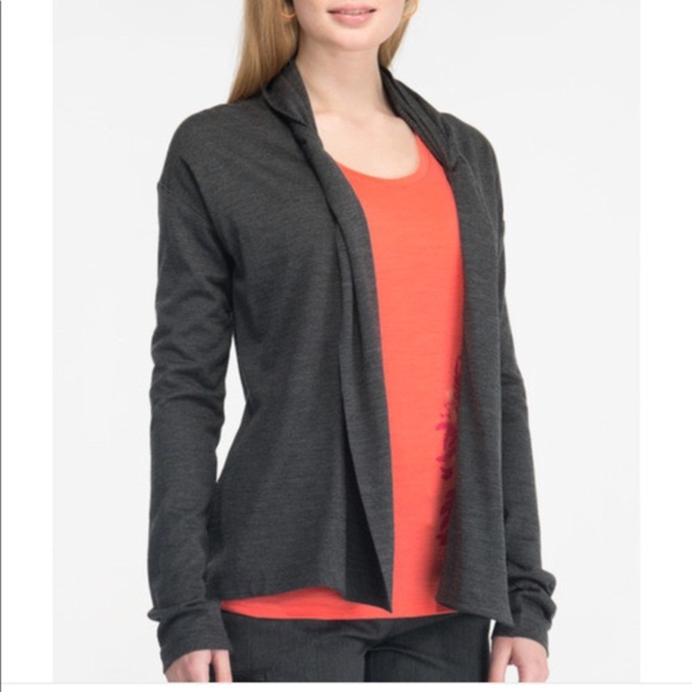 Icebreaker Villa Wrap Merino Wool Black Cardigan
